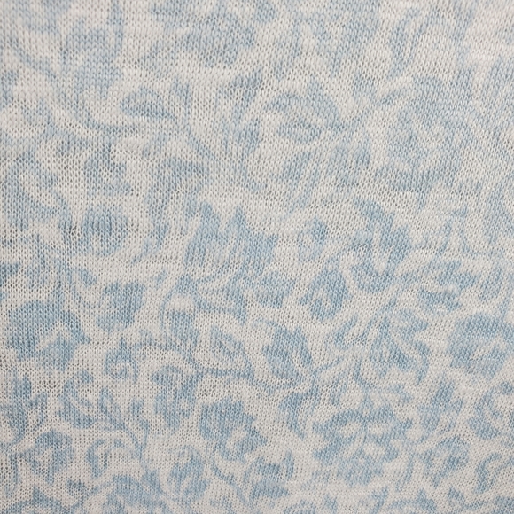 JOIE 100% Linen Short Sleeve Top High Low Round Neck Blue White NWT Plus Size 1X - Picture 3 of 5